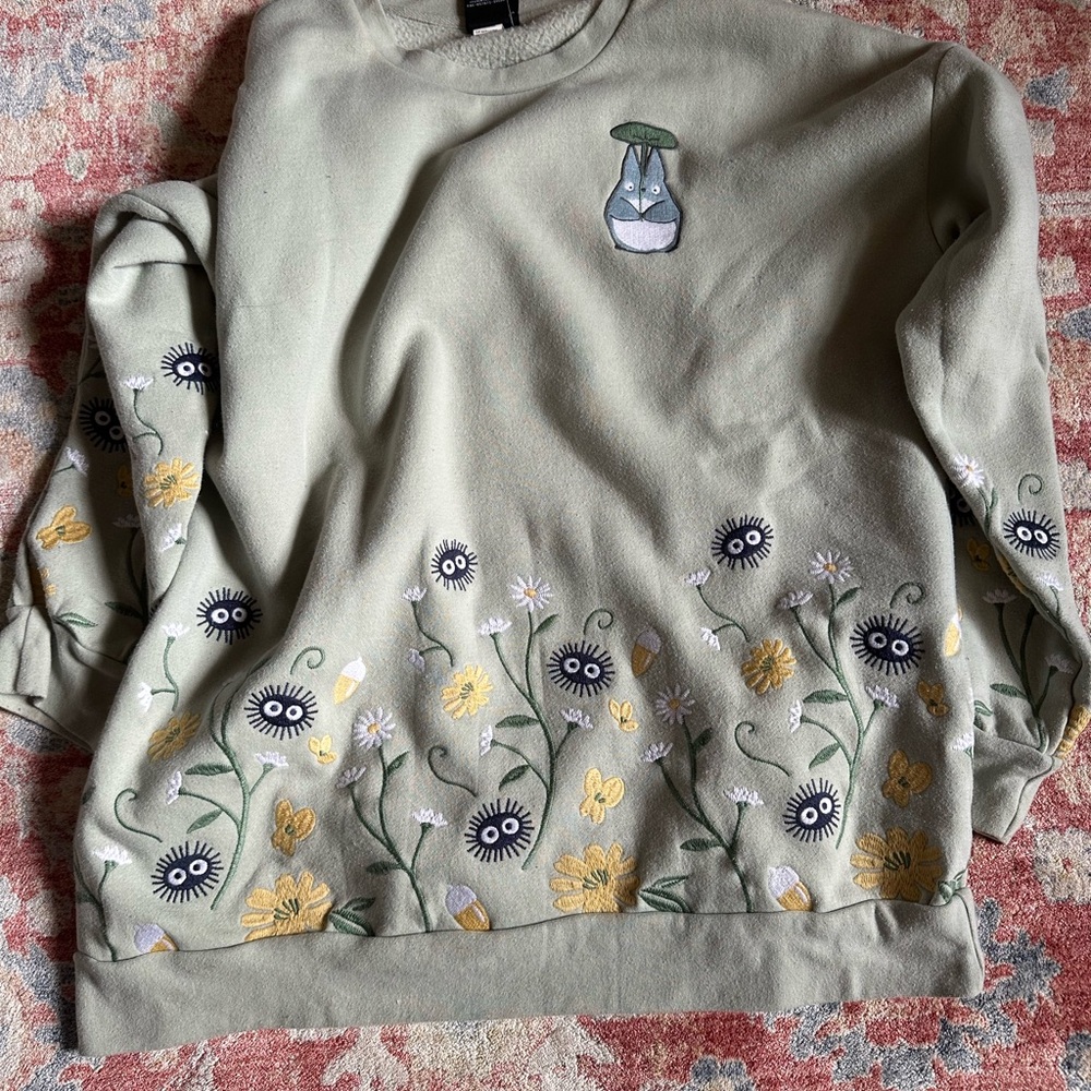 Embroidered Totoro Sweatshirt - Picture 2 of 5